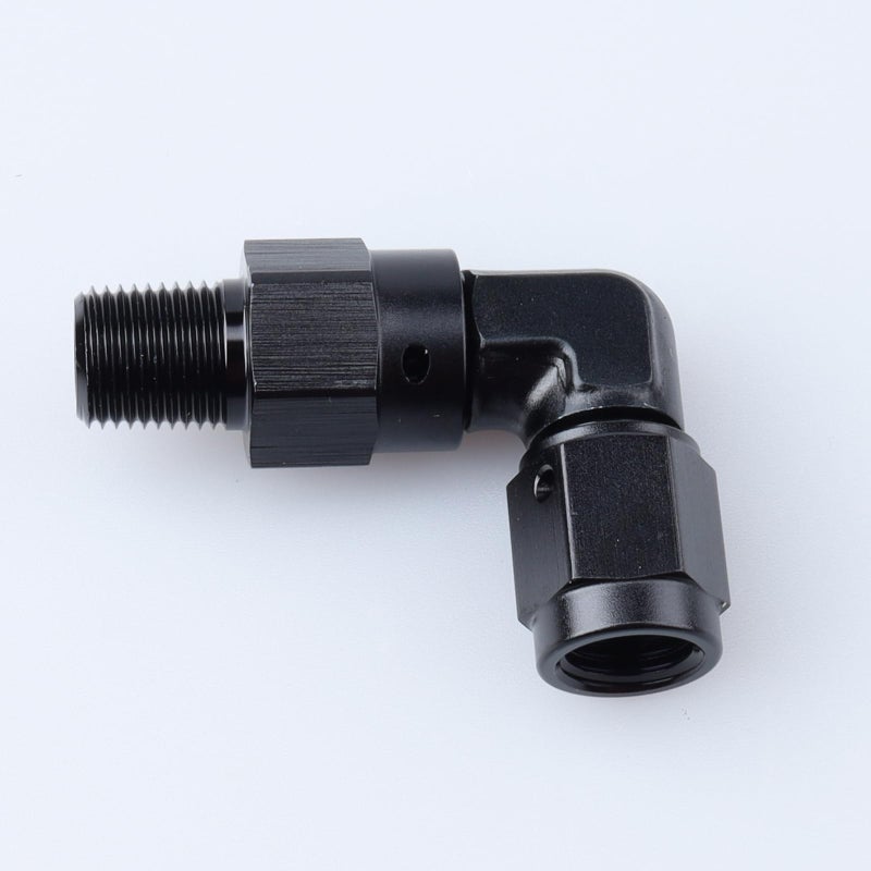 AC PERFORMANCE -3 AN Female to 1/8" NPT Male 90 Degree Swivel Adapter Fitting, Black Aluminum - Image 3